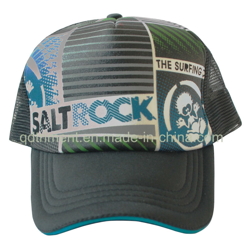 Promotional Sublimation Print Sponge Polyester Mesh Trucker Hat (TRNT012)