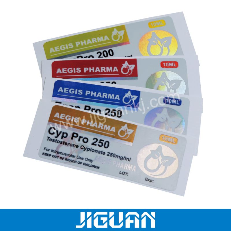 Steroid Vial Labels with Hologram Effect for Pharma Labels