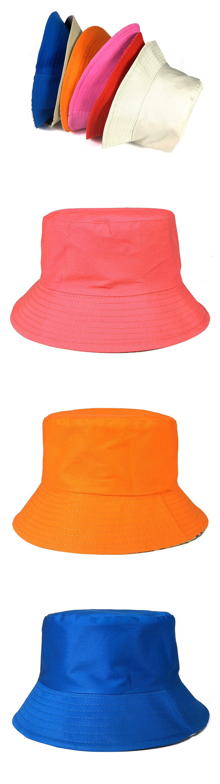 Kids Fashion Blank Cotton Customized Print Sun Protection Bucket Hats