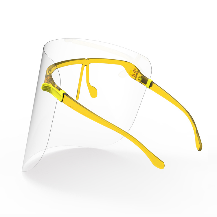 Disposable Transparent Face Shield with Glasses Frame Anti Spray Full Face Shield