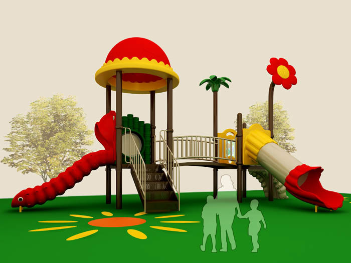 Large Outdoor Playground Plastic Slide for Children From Beijing Funmax