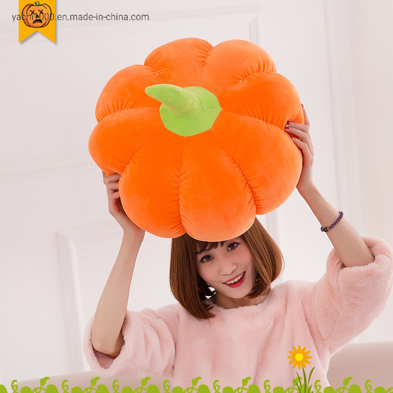 Orange Plush Stuffed Pumpkin Halloween Cushion Plush Toys