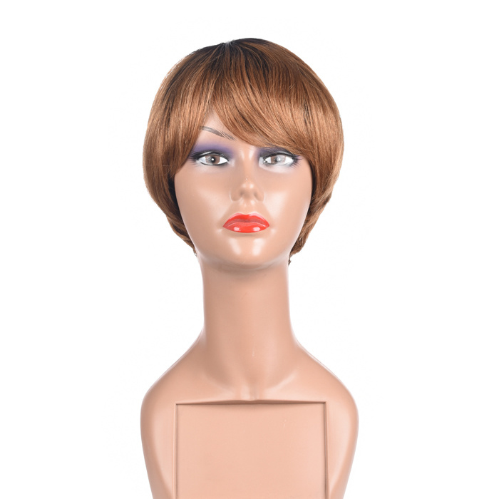 Short Human Hair Pixie Wigs Short Wigs for Lady 1b/30