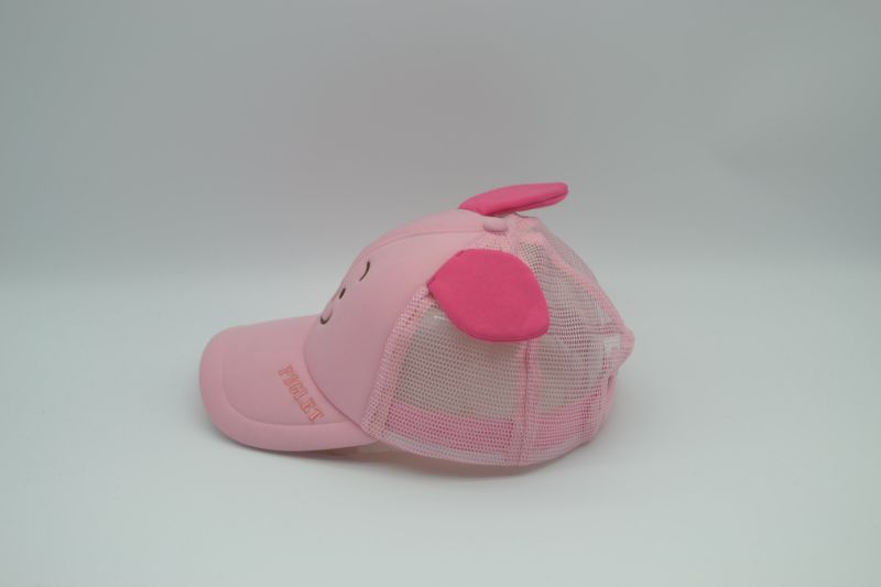 Custom Pattern Embroidered Children's Mesh Hat Summer Kids Cartoon Pink Girl Baseball Cap with Mesh