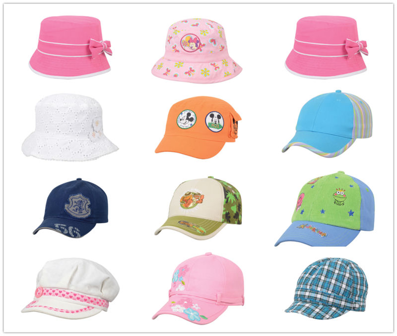 Unisex Kids Red 6 Panels Cap Cotton Children Hats and Baby Hat Fashion Sun Visor Caps