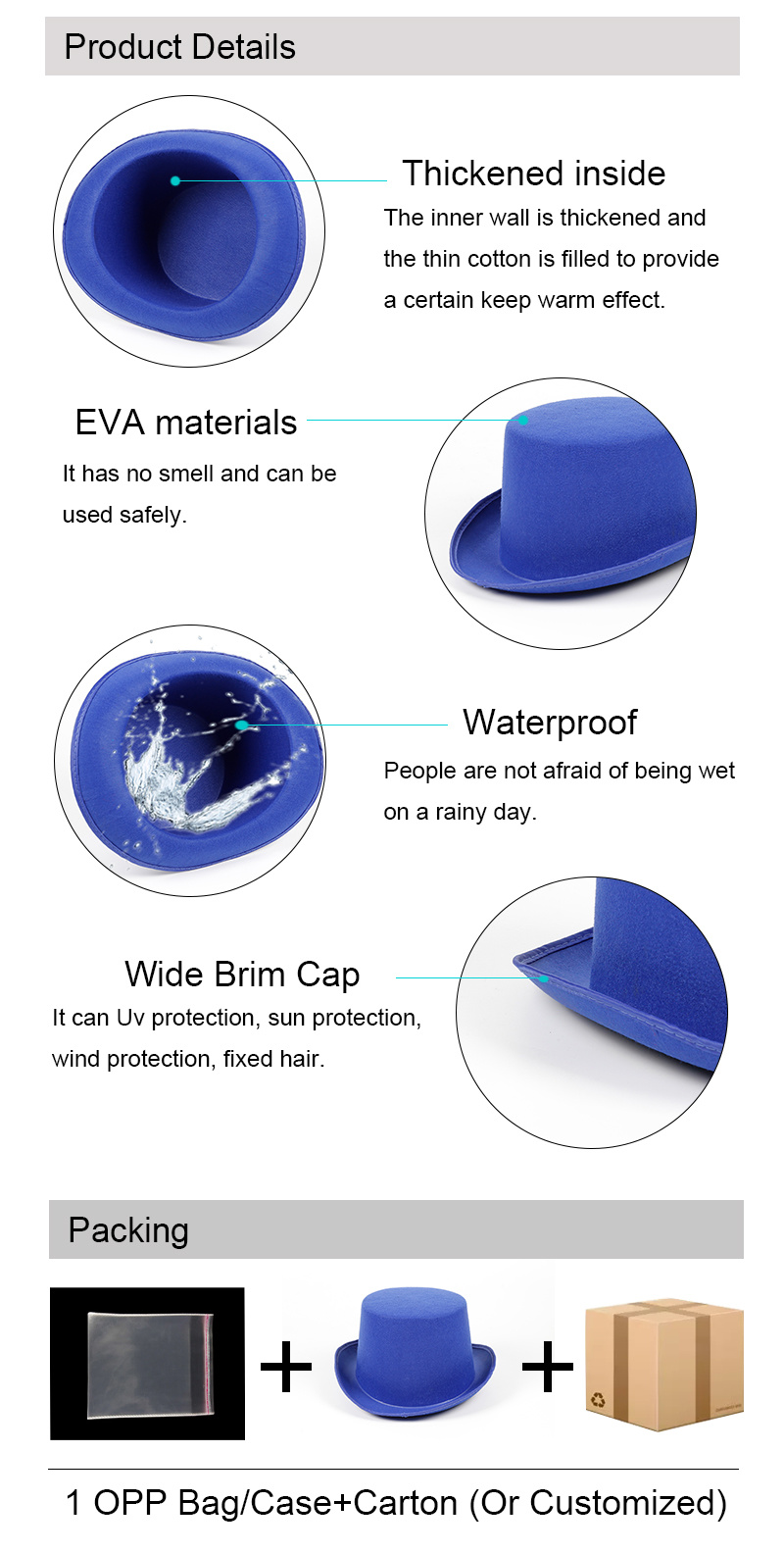 Custom Cap Summer EVA Sun Hat Visor Hat Ultraviolet-Proof Cap Wide Brim Cap