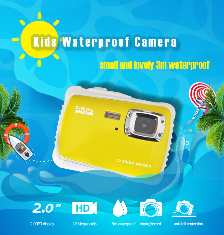 Christmas Gift for Kids Anti-Fall 3m Waterproof Children's Cameras Digital