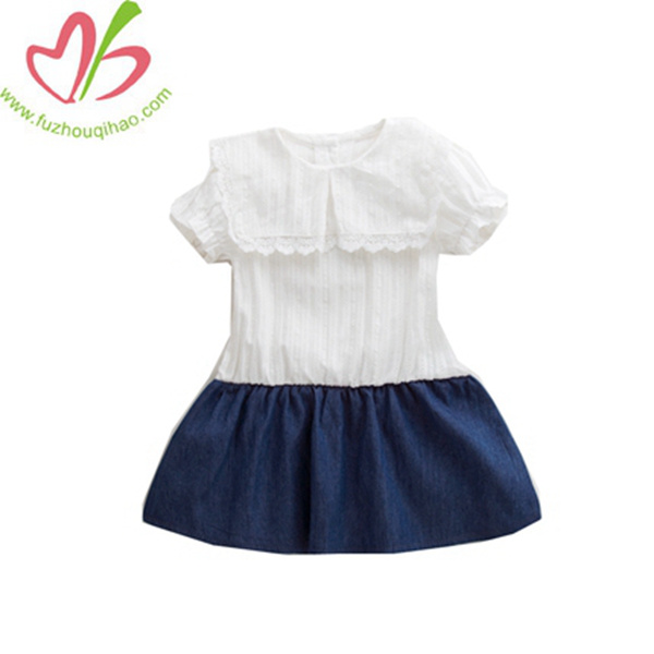 Causal Denim Dress Baby Girl Splicing Skirt