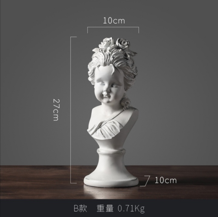 Polyresin Girl Sculpture Paper Weight Resin Girl Statue Craft for Home Decoration