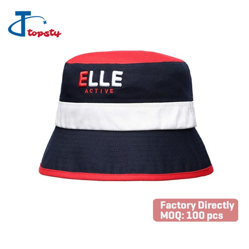OEM High Quality Contast Color Panels Women's Cotton Hat with 3D Embroidered