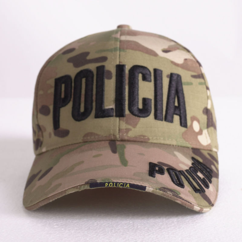 Camoflage Print Letter Embroidered Curved Brim Military Hat/Cap