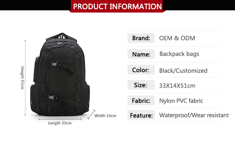 Custom Nylon Travelling Gym Bag Backpack Outdoor Mountaineering Bag