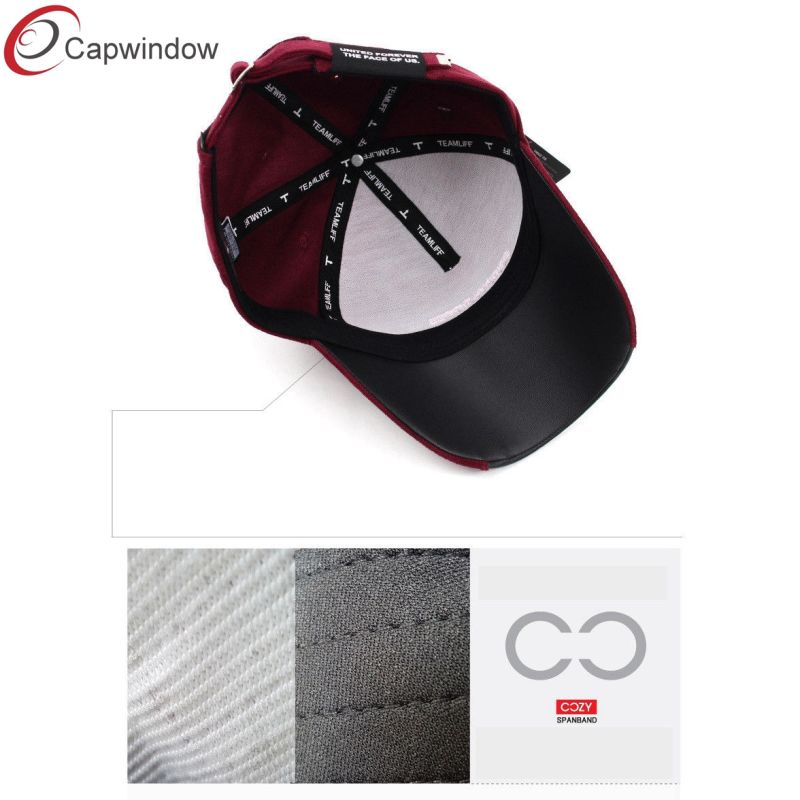 5 Panel Faux Suede Baseball Cap with Flat Embroidery