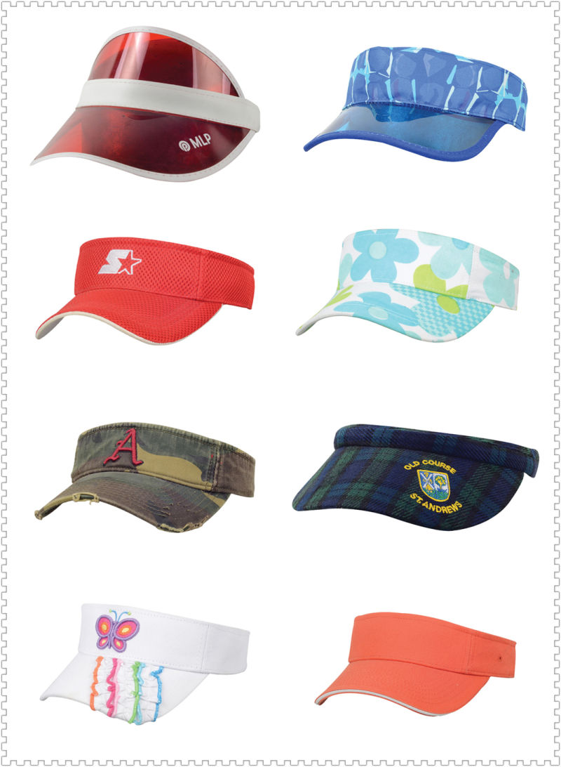 Custom Design Fashion Printed Sun Visor Cap Sun Hat Curved Visor Fitted Baseball Cap