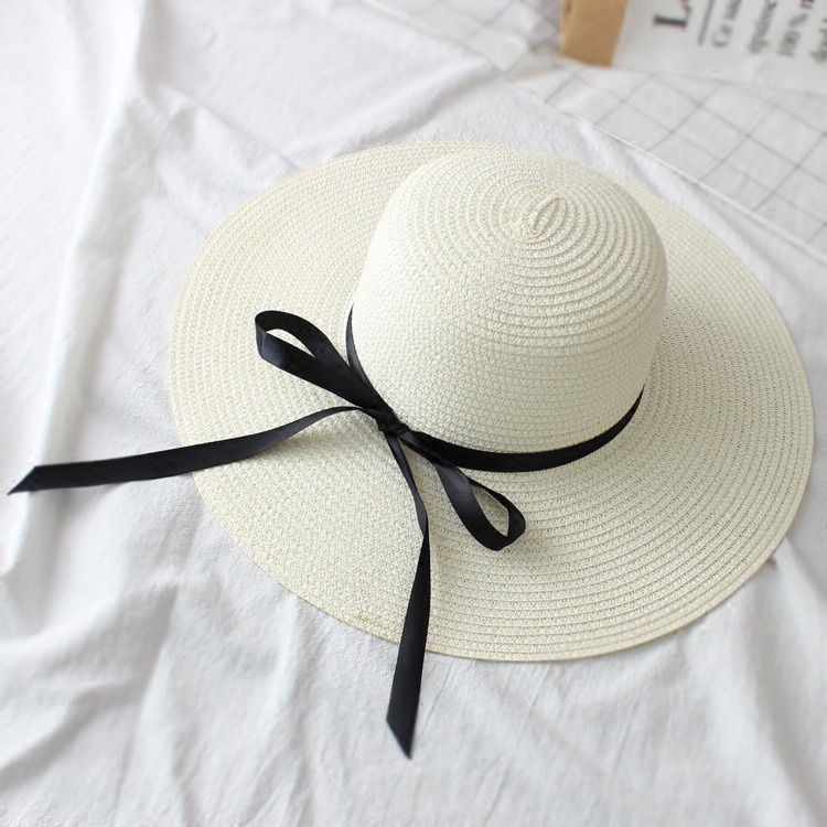 Floppy Foldable Bowknot Straw Hat Summer Beach Hat