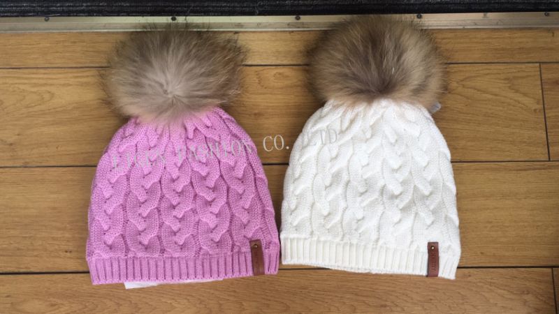 Factory Wholesale Children Knitting Yarn Winter Woven Cable Hats