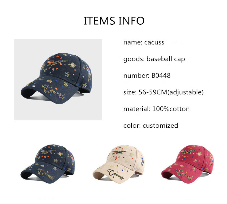 Custom Baseballcap Hat, Embroidery Cotton Fashion Design Hat, 6 Panels Sport Caps 5