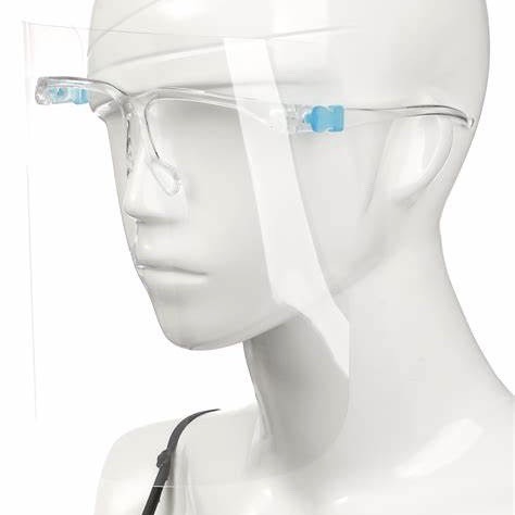 Full Anti-Fog Reusable Facial Shield Face Shield with Protective Glass Frame Wholesale Distributor