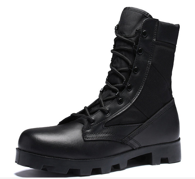 Military Genuine Leather Fashionable Canvas Military Combat Boot