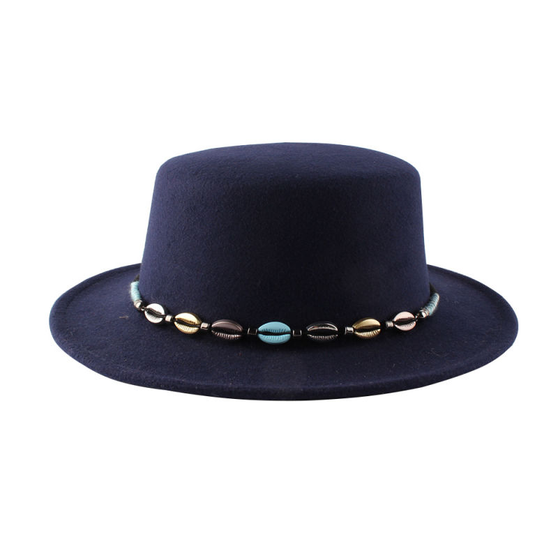 British Style Women Hats Stylish Fedora Hat Flat Big Brim Hat