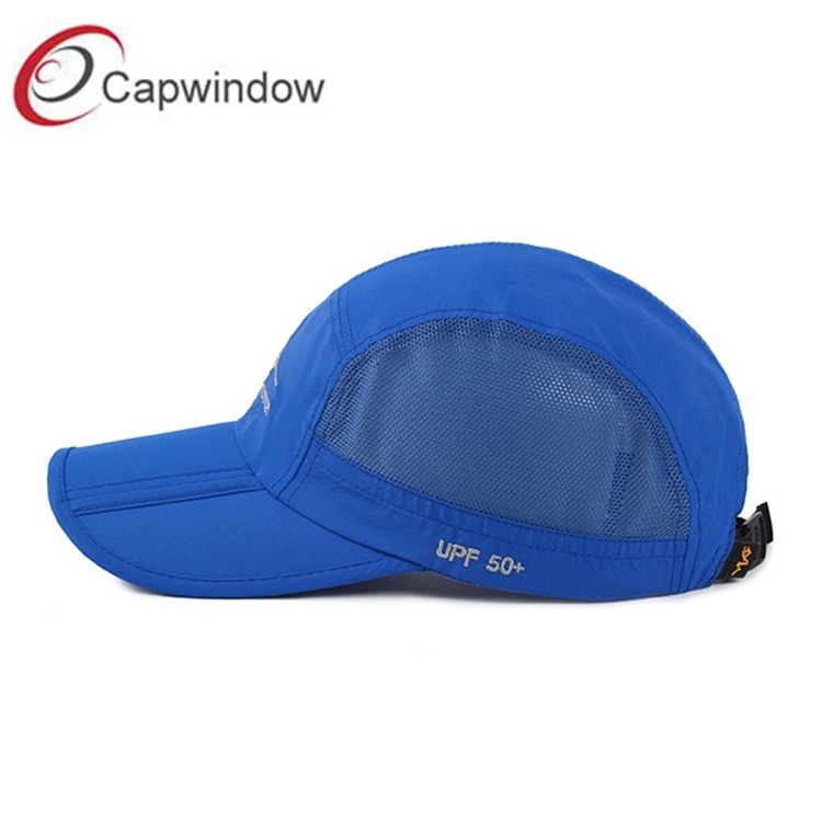 Sports Cap Promotional Summer Falt Embroidered Foldable Blue Baseball Cap