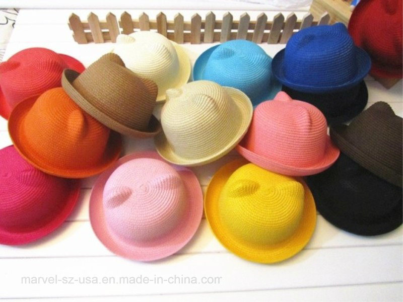 Fashion Ears Straw Hats Baby Hats for Boys and Girls Cap