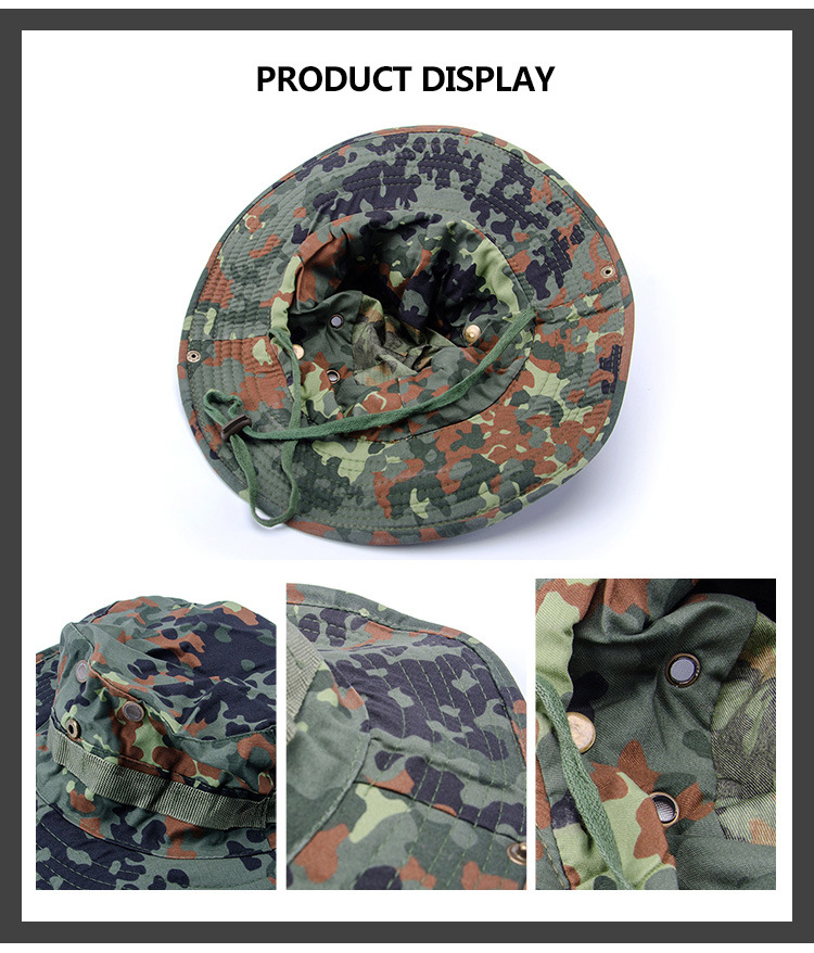Military Camouflage Boonie Hat Wide Brim Bucket Hunting Hat