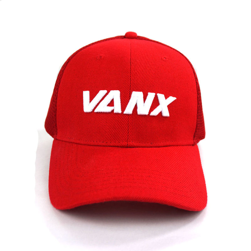 Red Mesh Baseball Cap None Closure Baseball Cap