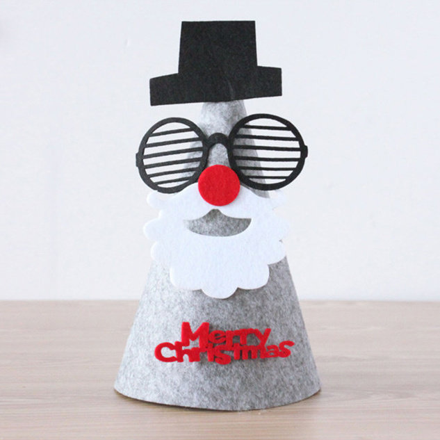 Christmas Party Props Party Festival Decoration Snowman Santa Hats Kids Hat DIY Felt Christmas Hat