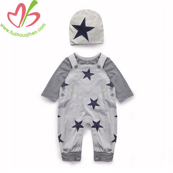 Spring/Autumn Baby Boy Romper Sets with Hat