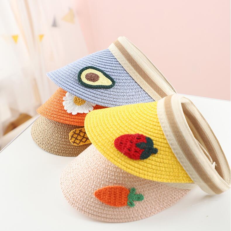 Child Size Summer Hat with Embroidery Patch Vasior Straw Hat