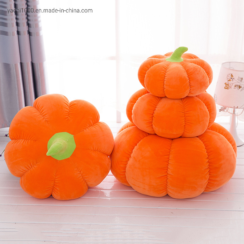 Orange Plush Stuffed Pumpkin Halloween Cushion Plush Toys