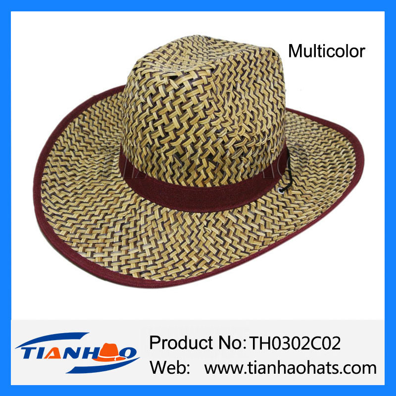 Sombrero Mat Grass Man Straw Cowboy Hat for Promotion