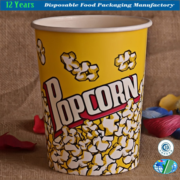 Popcorn Bowl Large Paper Container, Reusable Tub Movie Theater Bucket