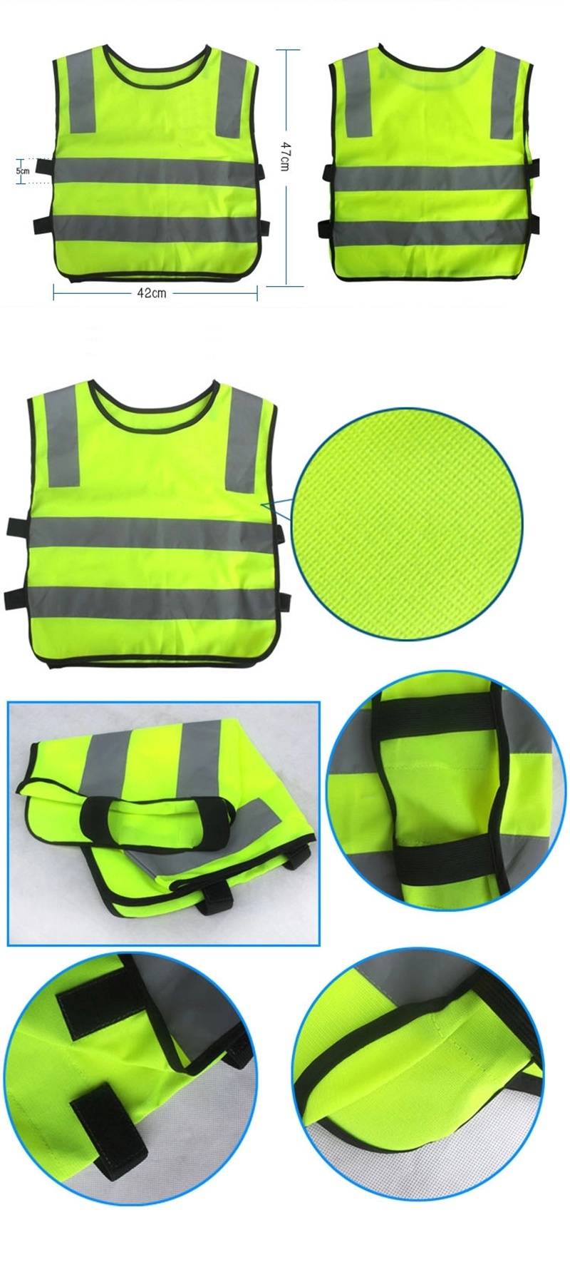 High Quality Polyester Kids Safety Vest Reflective Clothes for Child