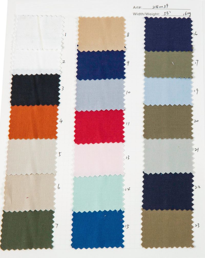 Stock 25% Linen 75% Cotton Twill Woven Plain Design Dyed Fabric for Garment Fabric