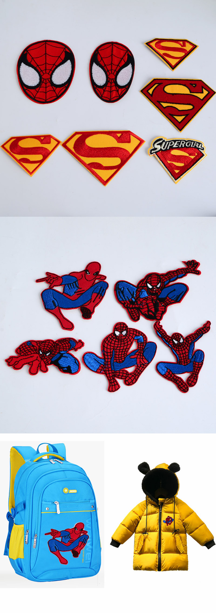 Spiderman Embroidery Patch for Children's Clothing, Hats, Backpacks, etc.