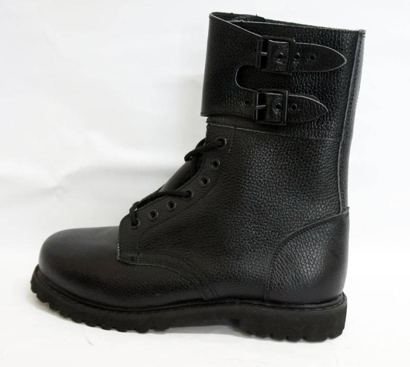 French Ranger Black Leather Military Mens Boots