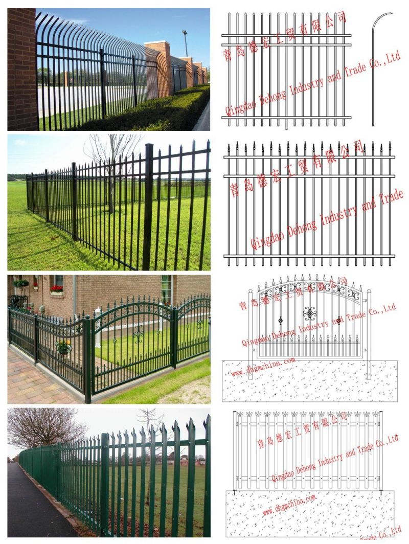Custom Simple Black Wrought Iron Fences