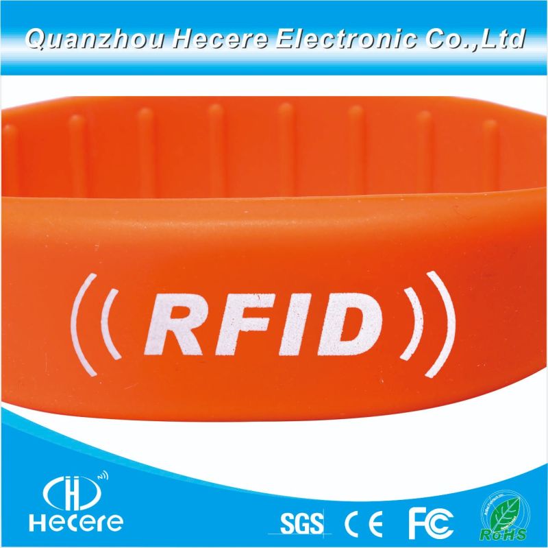 Top Qualify Hf ISO14443A S50 RFID Flat-Head Silicone Wristband