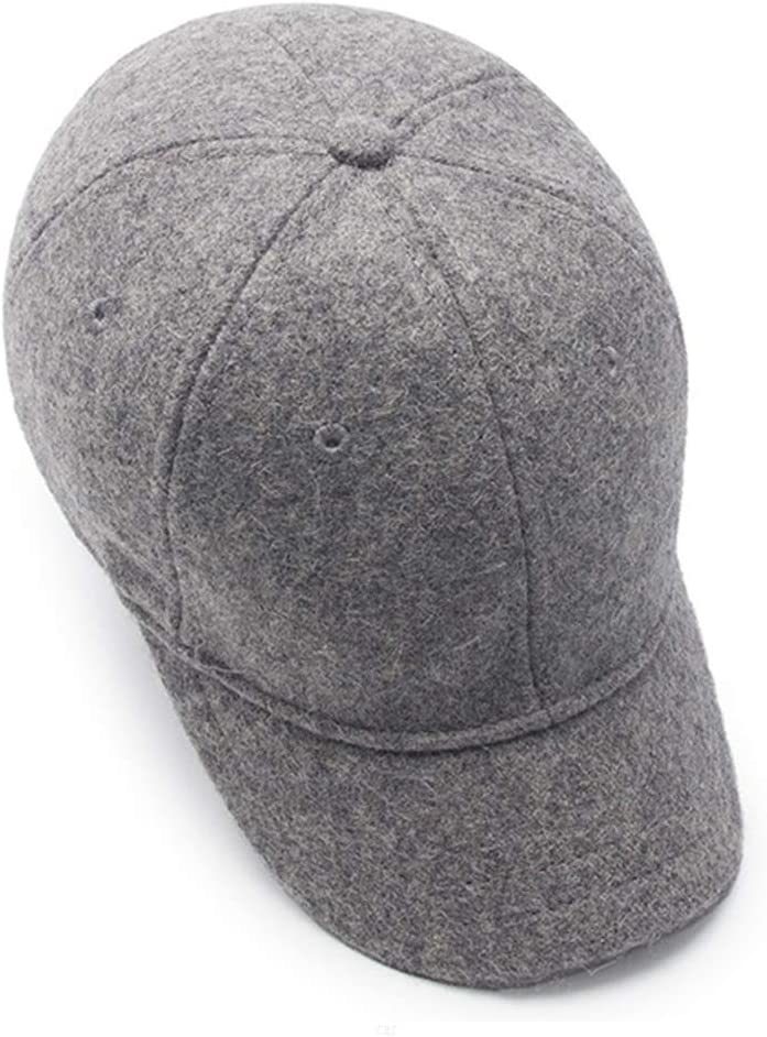 Light Grey Wool Hat Soft Short Brim Tweed Baseball Cap Wj38