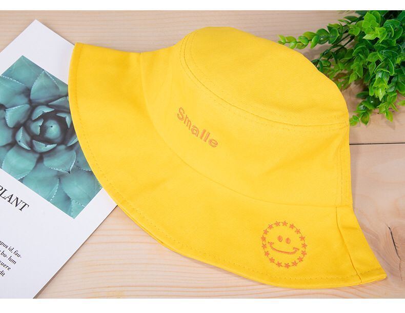 Colorful Fishing Cap Summer Sunshade Double-Sided Wear Breathable Summer Hat Smiley Sun Hat