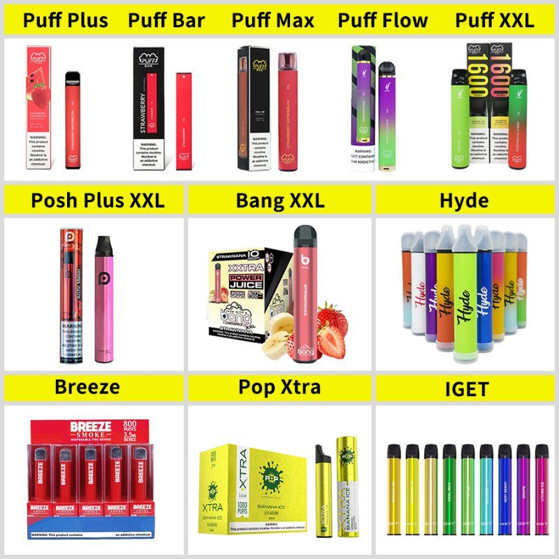 2021 Pop Big Vapor 1200 Puffs Disposable Vape Pen Puff Extra