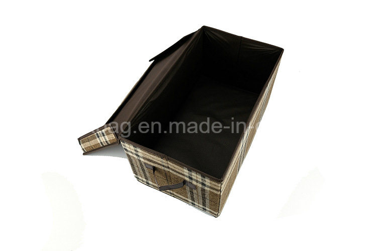 Decorative Folding Cube Non Woven Cardboard Cube Storage Box with Lid