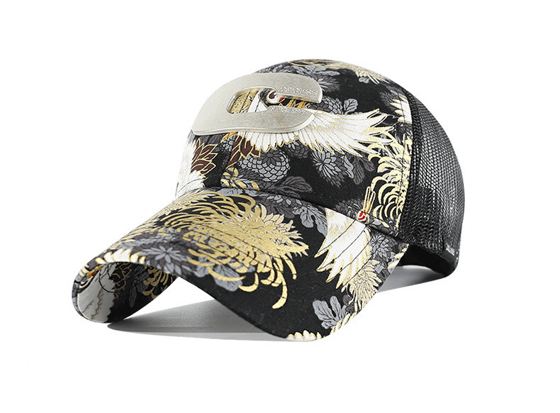 Custom Baseballcap Hat, Printing and Mesh Cotton Fashion Design Hat, Metal Logo 6 Panels Sport Caps 5