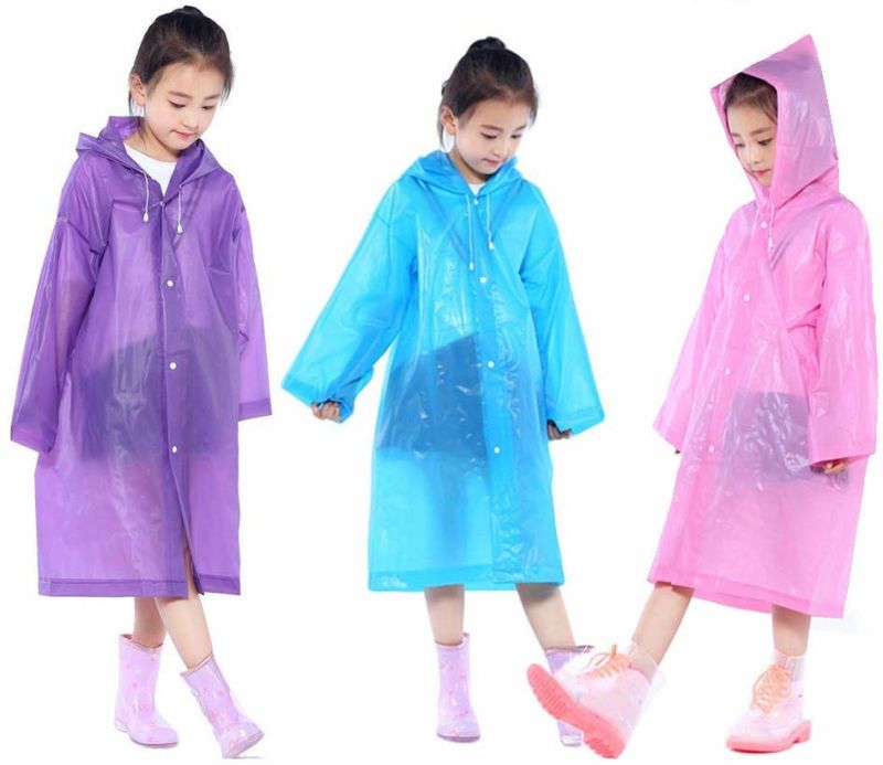 Clear Cute EVA Raincoat for Children Boys Girls Rainwear Rainproof Waterproof Rainsuit Kids Outdoor Rain Poncho