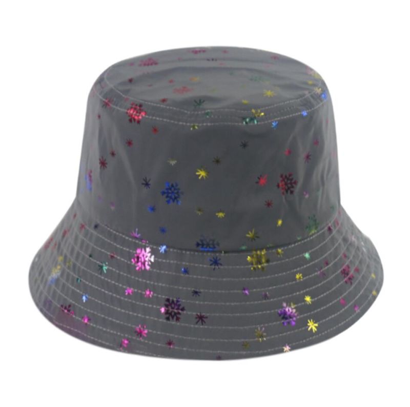 Custom Logo Luminous Bucket Caps Colorful Rainbow Reflective Fisherman Hat
