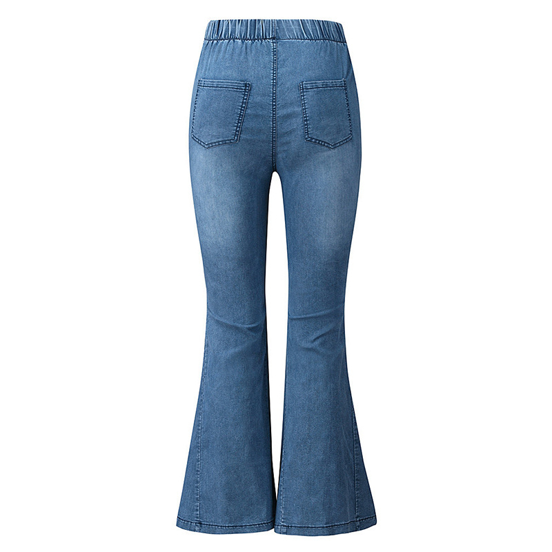 Distressed Long Ladies Pants Bell Bottom Jeans