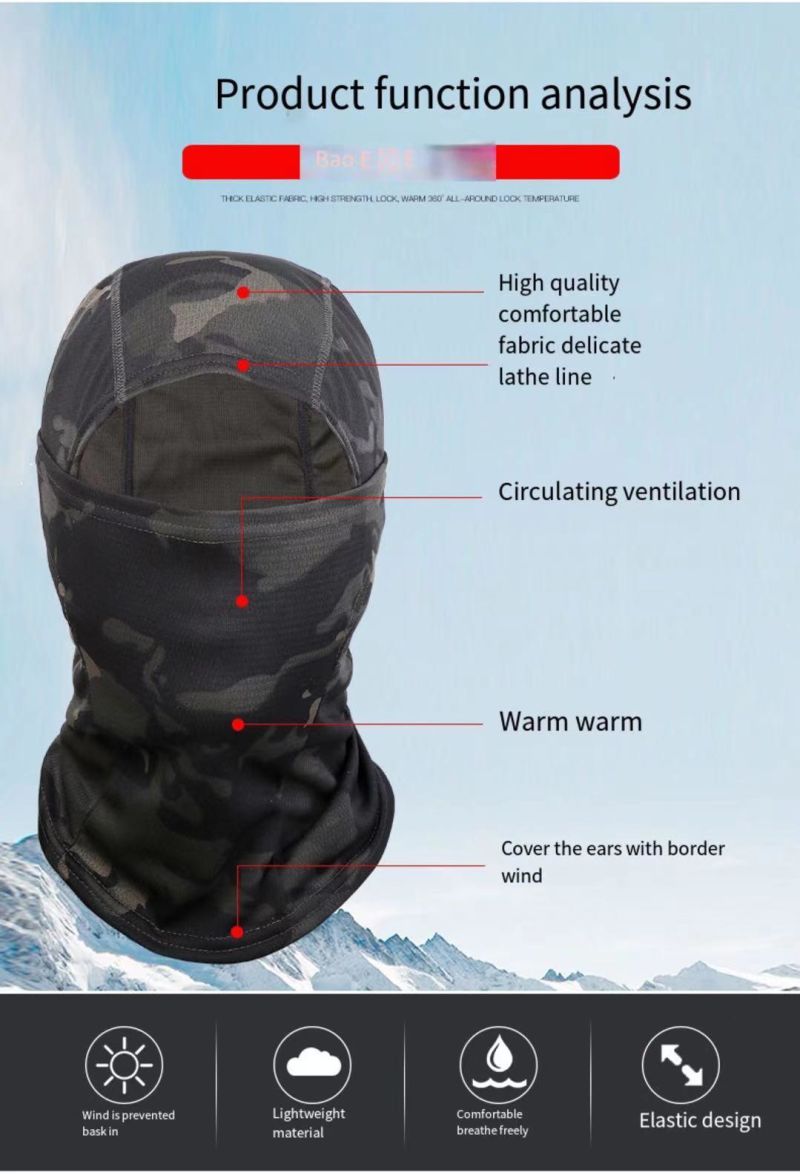 Riding Camping Camo Balaclava Cap, Dustproof Face Cover Balaclava Hat/