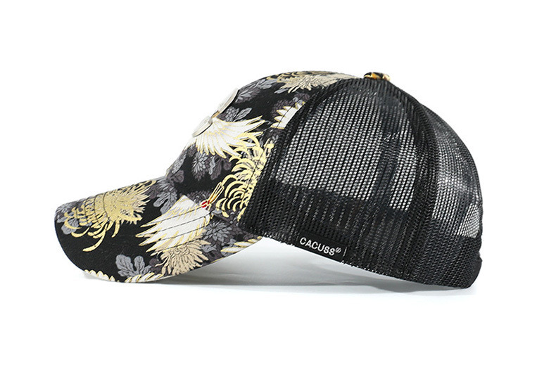 Custom Baseballcap Hat, Printing and Mesh Cotton Fashion Design Hat, Metal Logo 6 Panels Sport Caps